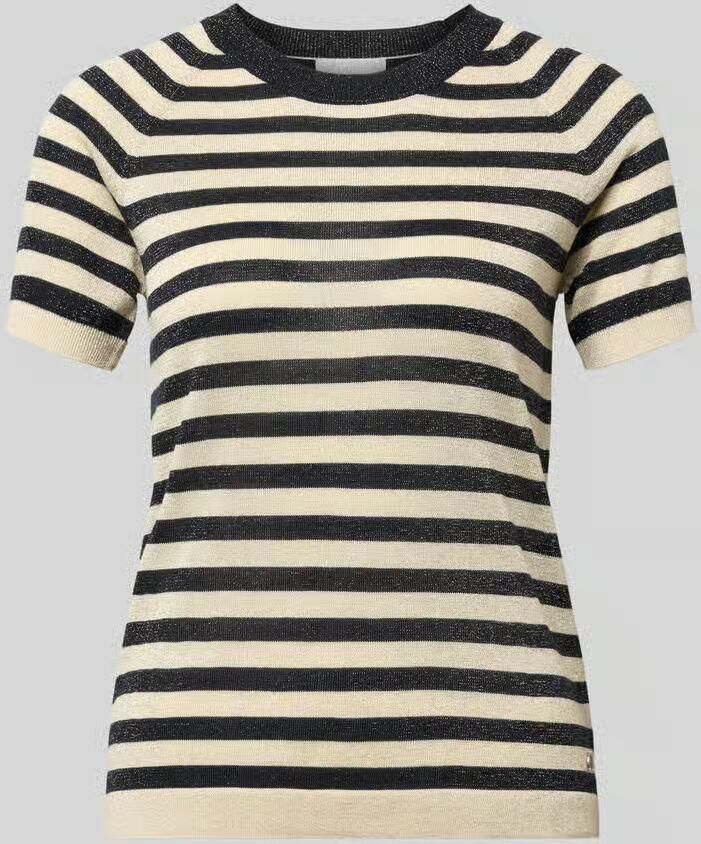 Jake*s Collection Regular fit T-shirt van viscosemix in gebreide look