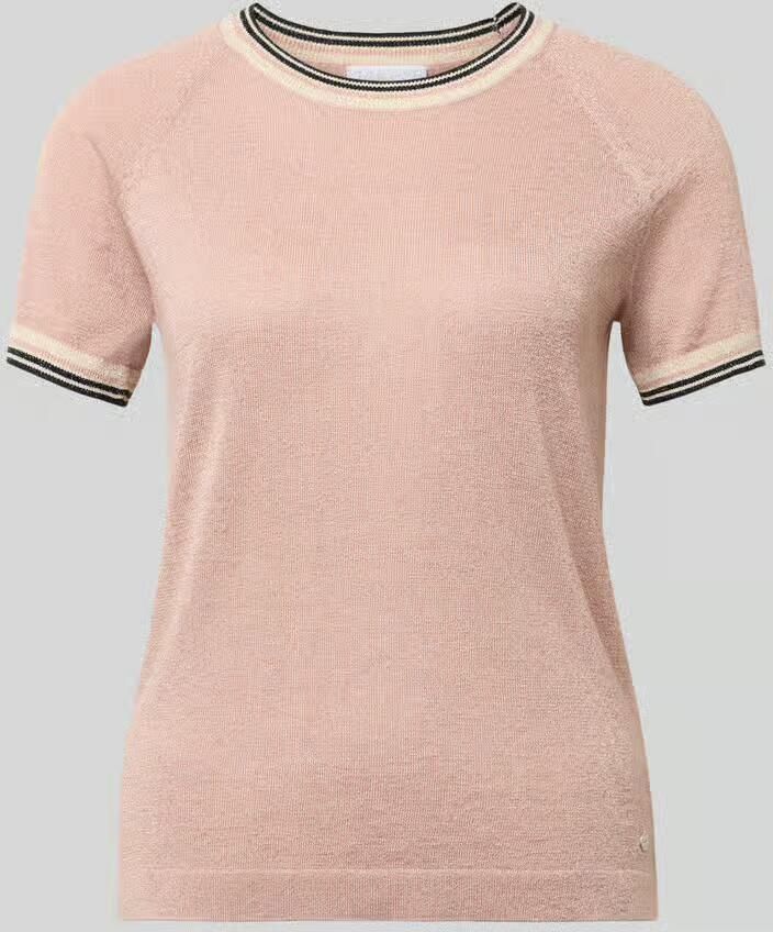 Jake*s Collection Regular fit T-shirt van viscosemix in gebreide look