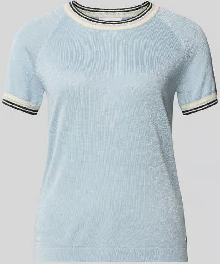 Jake*s Collection Regular fit T-shirt van viscosemix in gebreide look