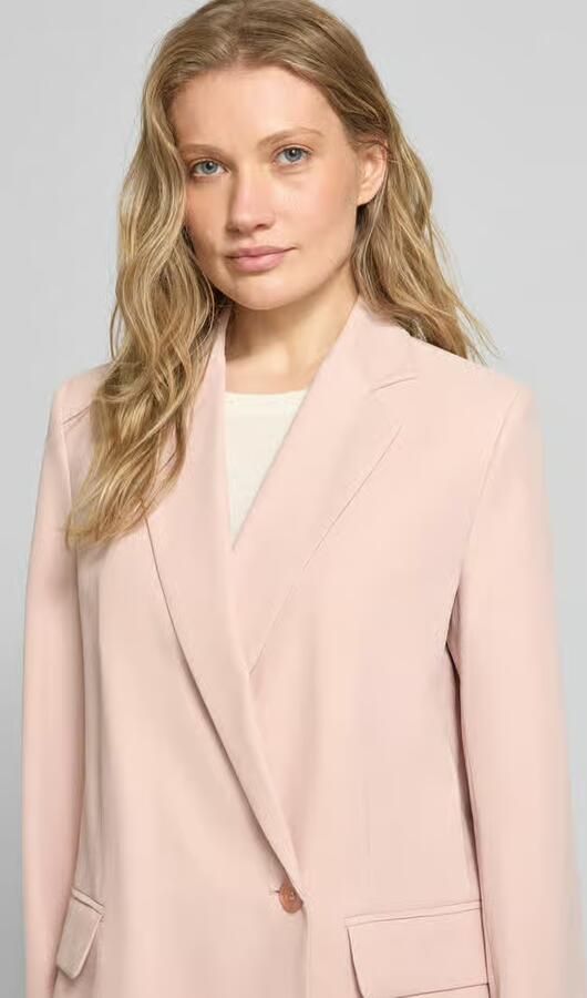 Jake*s Collection relaxed fit blazer van viscosemix met klepzakken