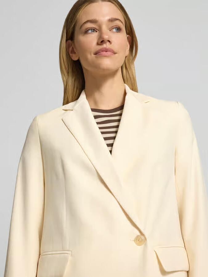 Jake*s Collection relaxed fit blazer van viscosemix met klepzakken