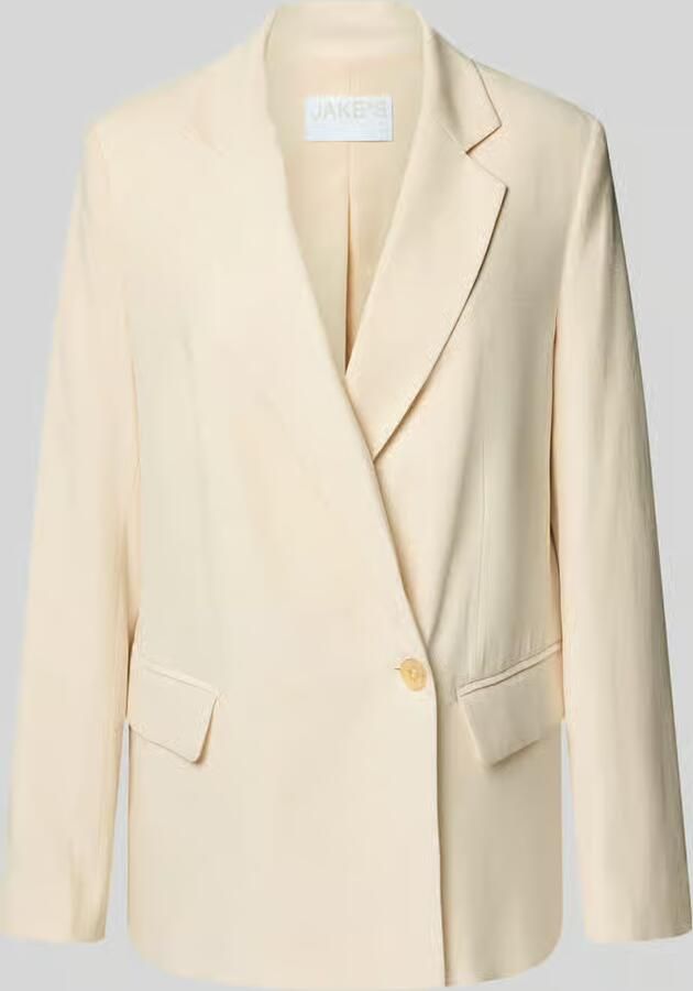 Jake*s Collection relaxed fit blazer van viscosemix met klepzakken - Foto 2