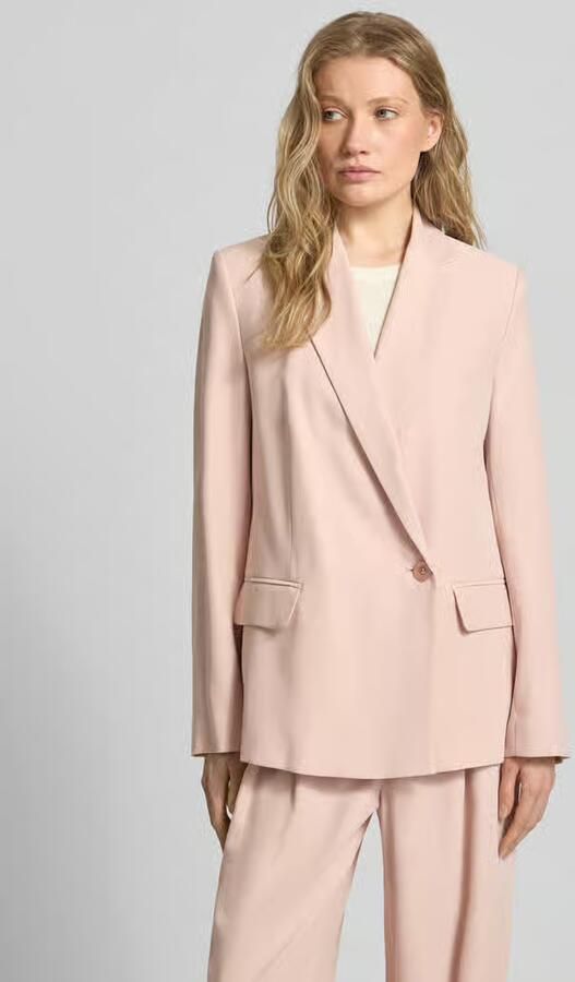 Jake*s Collection relaxed fit blazer van viscosemix met klepzakken - Foto 2