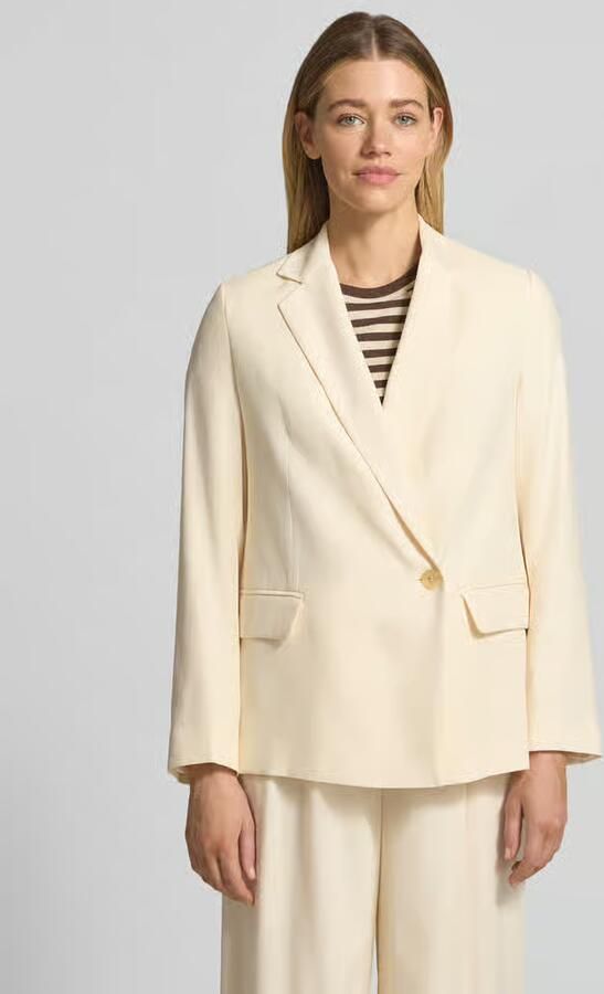 Jake*s Collection relaxed fit blazer van viscosemix met klepzakken - Foto 2