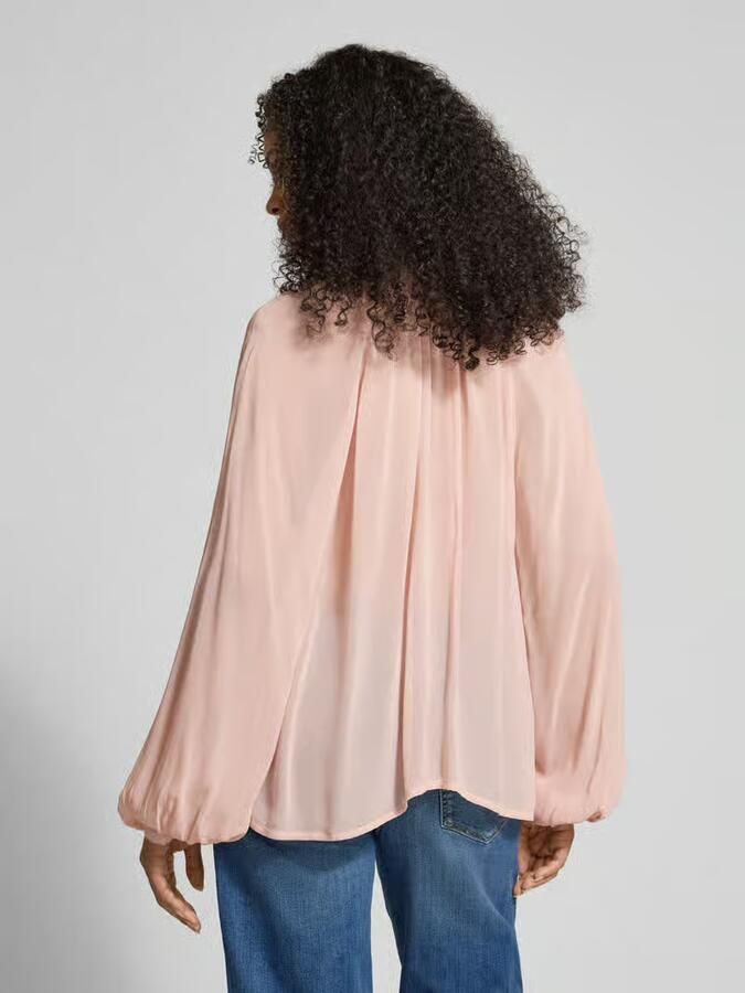 Jake*s Collection relaxed fit blouse met rijgveter en volants