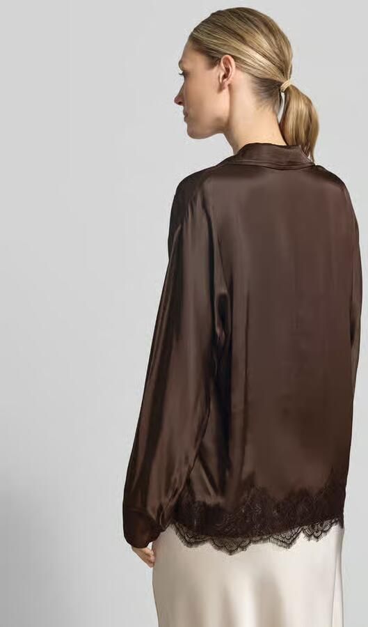 Jake*s Collection relaxed fit blouse van viscose met kant - Foto 3