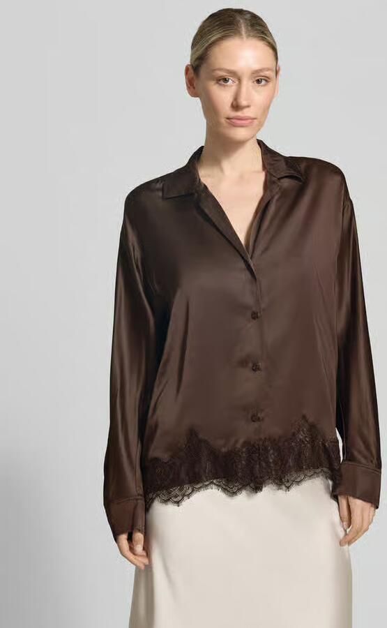 Jake*s Collection relaxed fit blouse van viscose met kant - Foto 2
