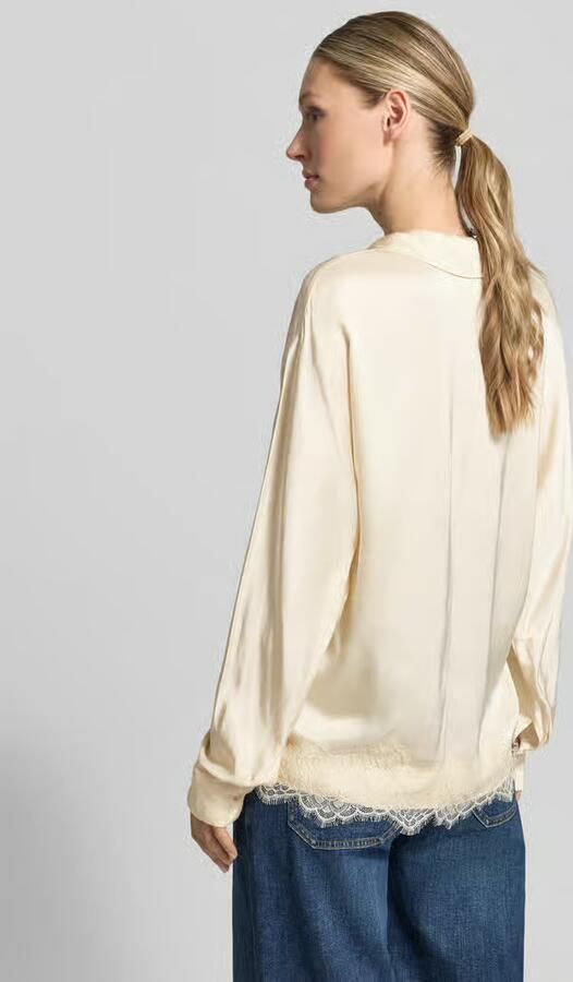 Jake*s Collection relaxed fit blouse van viscose met kant - Foto 3