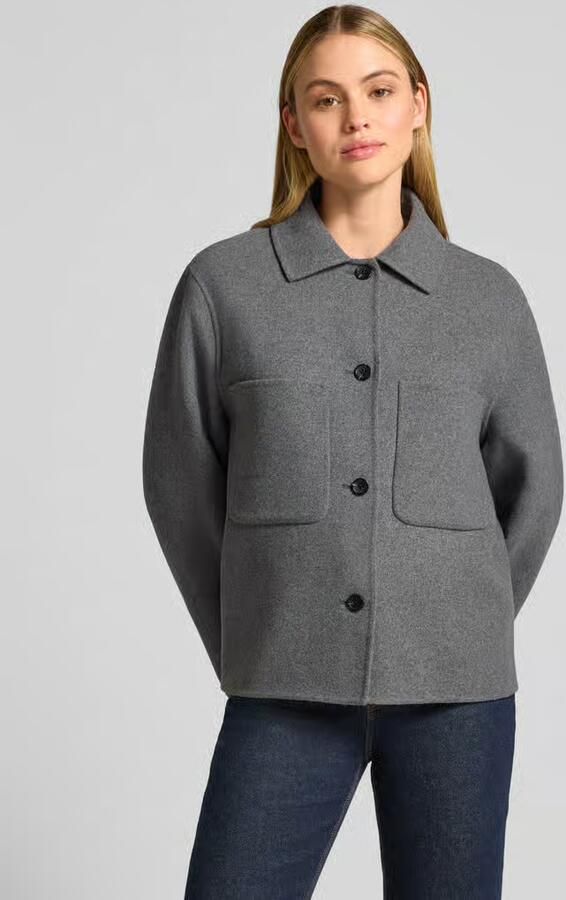 Jake*s Collection Relaxed fit jack met lamswol en viscose - Foto 2