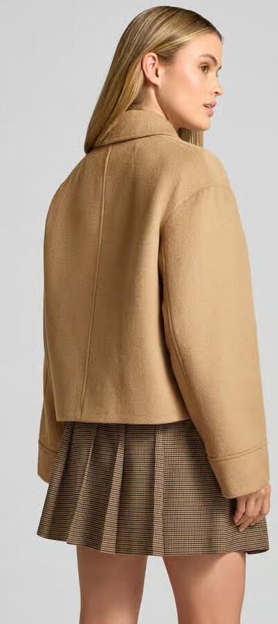 Jake*s Collection Relaxed fit jack met wol en platte kraag