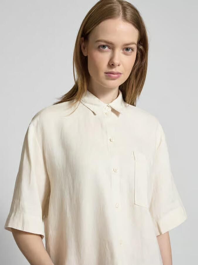 Jake*s Collection Relaxed fit linnen blouse met borstzak