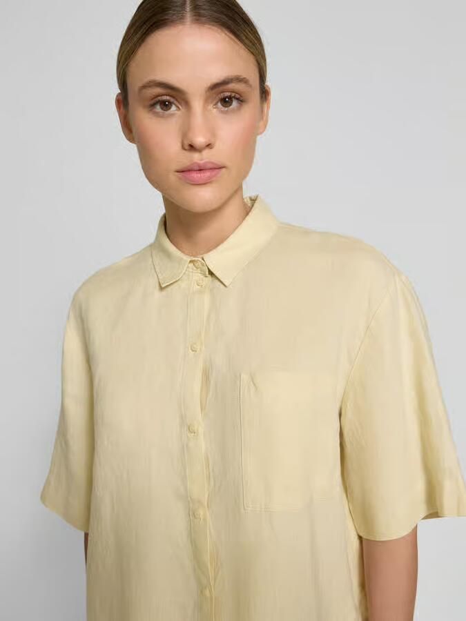 Jake*s Collection Relaxed fit linnen blouse met borstzak