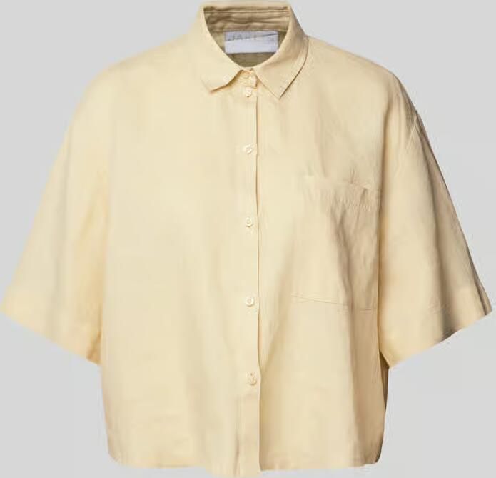 Jake*s Collection Relaxed fit linnen blouse met borstzak - Foto 2