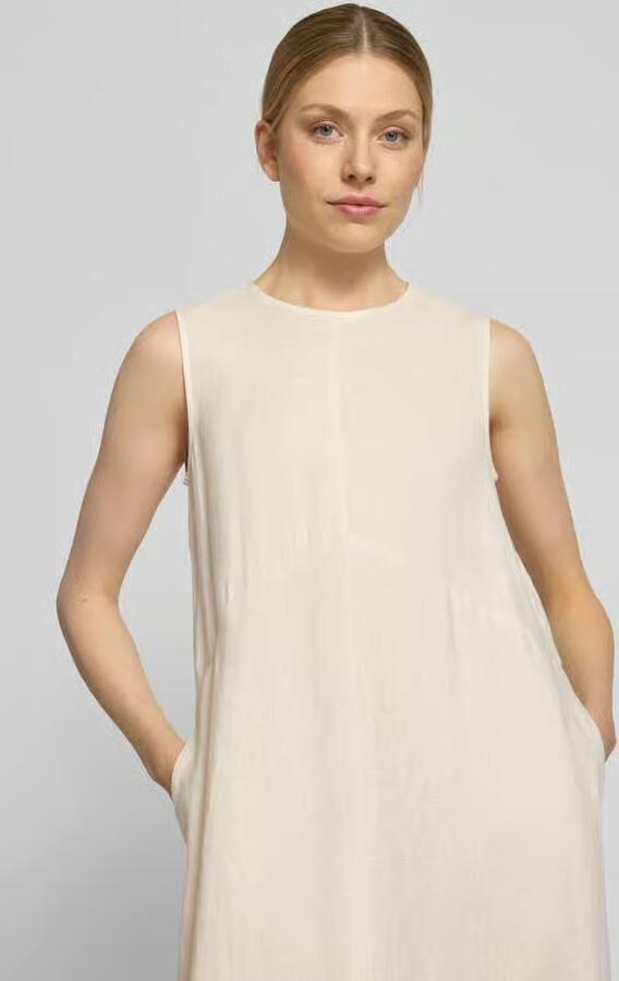 Jake*s Collection relaxed fit midi-jurk van puur linnen