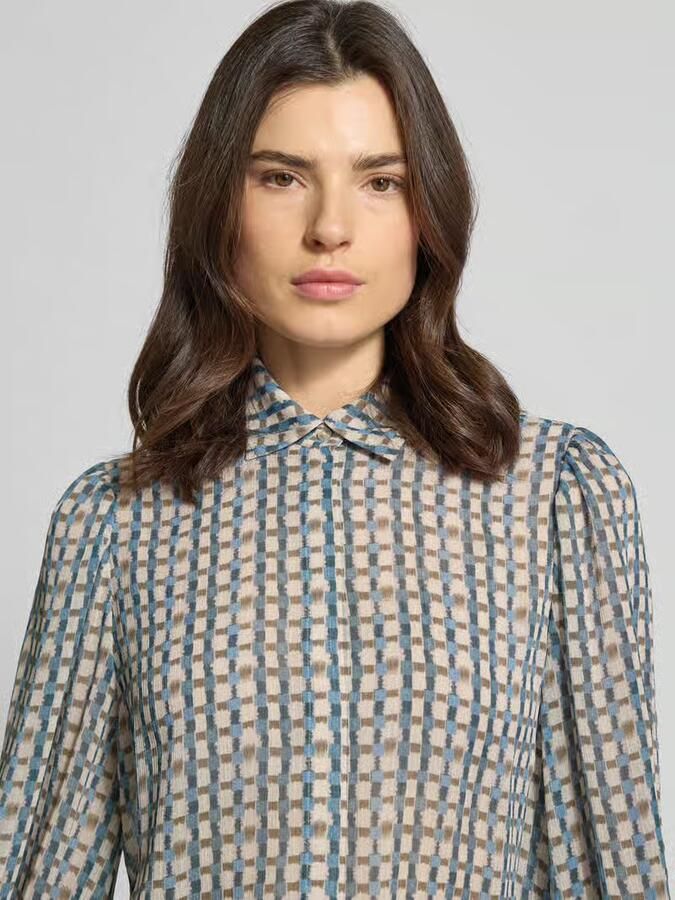 Jake*s Collection Relaxed fit overhemdblouse in semi-transparant design