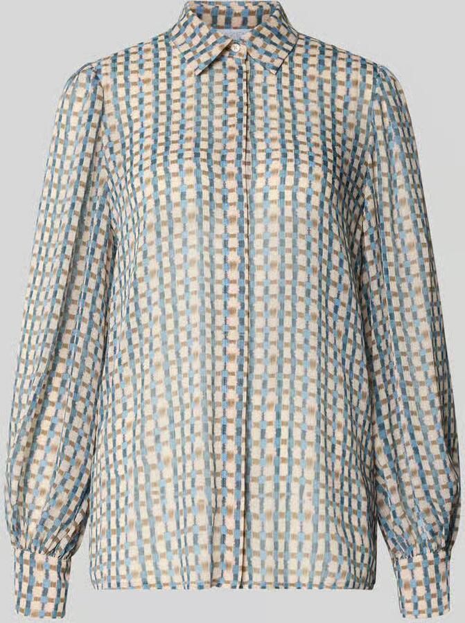 Jake*s Collection Relaxed fit overhemdblouse in semi-transparant design - Foto 2