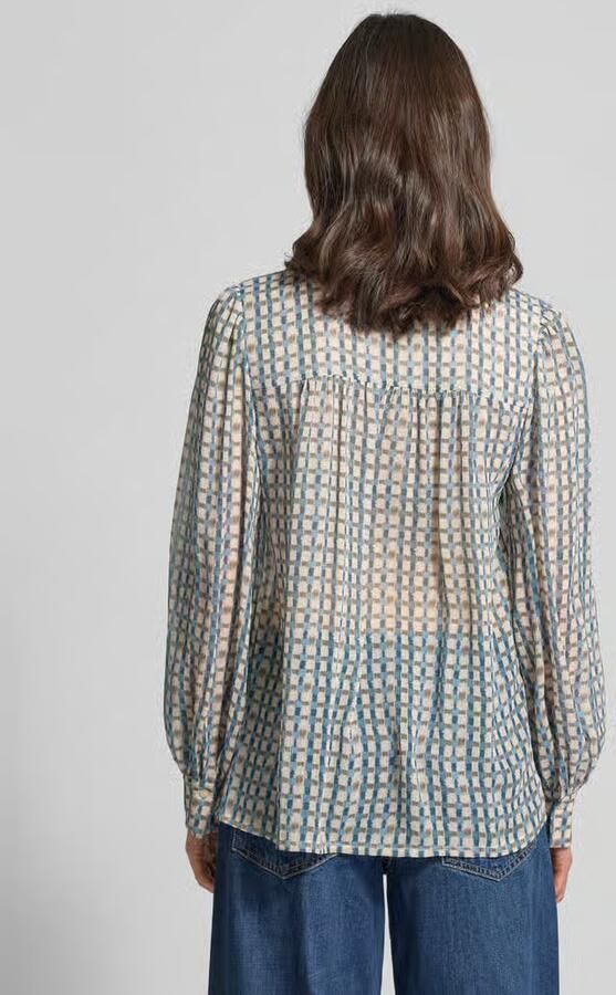 Jake*s Collection Relaxed fit overhemdblouse in semi-transparant design