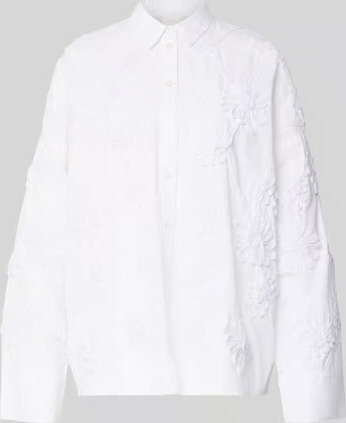 Jake*s Collection Relaxed fit overhemdblouse met all-over bloemenmotief garnering - Foto 2