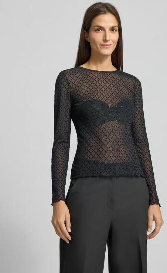 Jake*s Collection Shirt met lange mouwen in semi-transparant design - Foto 2