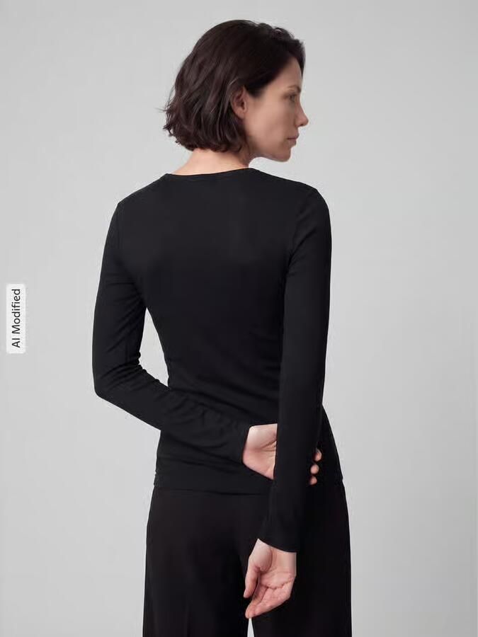 Jake*s Collection Shirt met lange mouwen met ronde hals - Foto 3