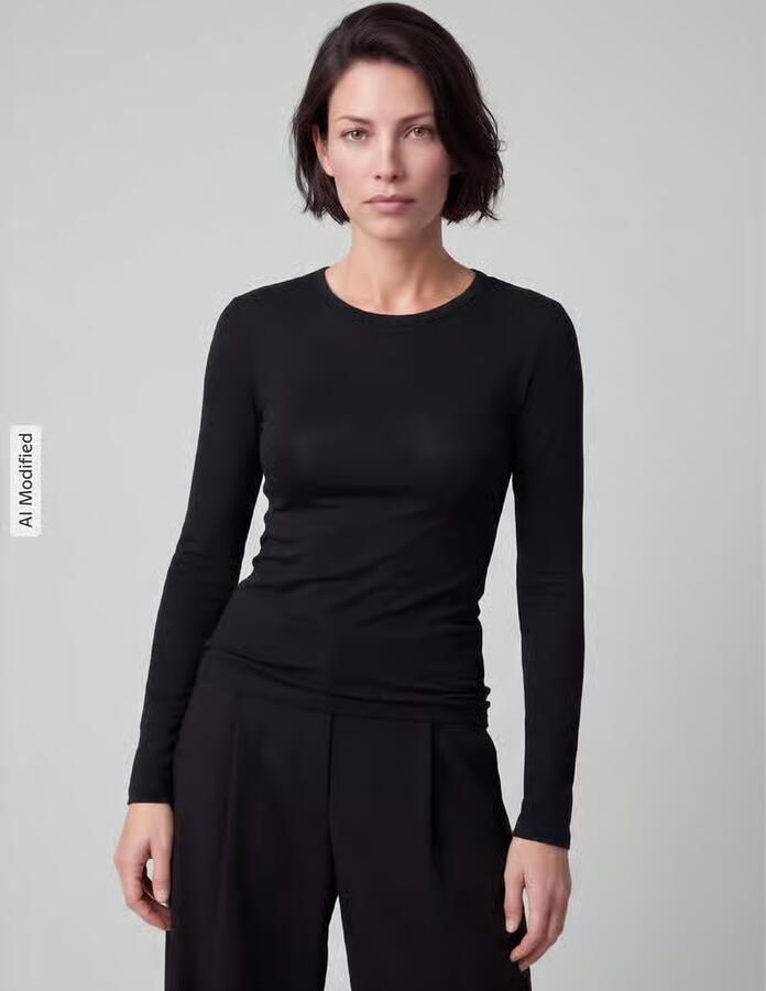 Jake*s Collection Shirt met lange mouwen met ronde hals - Foto 2