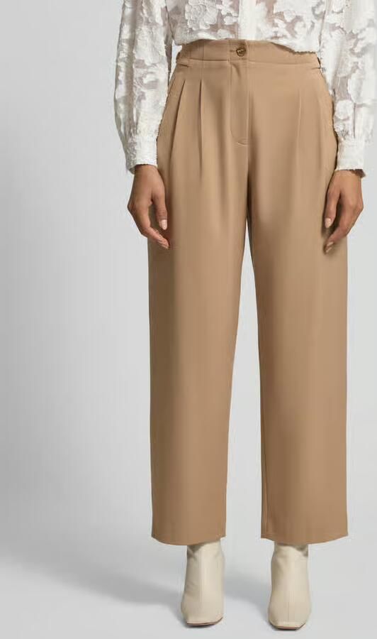 Jake*s Collection Stoffen broek met wijde pijpen en paspelzakken aan de achterkant - Foto 2
