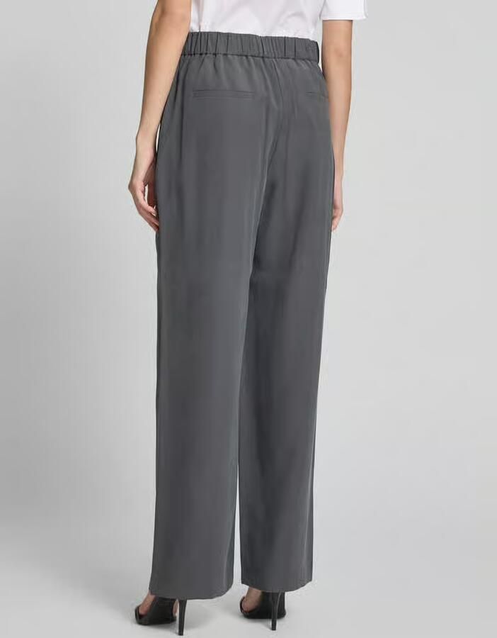 Jake*s Collection Stoffen broek van viscosemix met elastische band