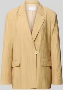 Jake*s Collection straight fit blazer van viscosemix met structuurpatroon