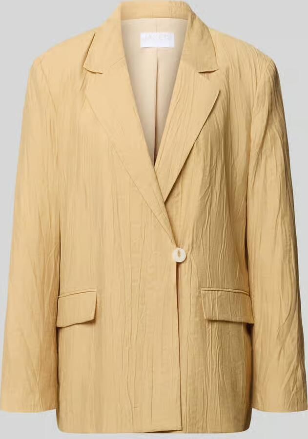 Jake*s Collection straight fit blazer van viscosemix met structuurpatroon - Foto 2