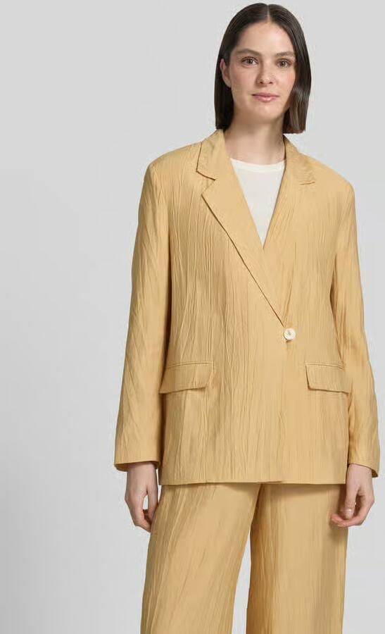Jake*s Collection straight fit blazer van viscosemix met structuurpatroon - Foto 2