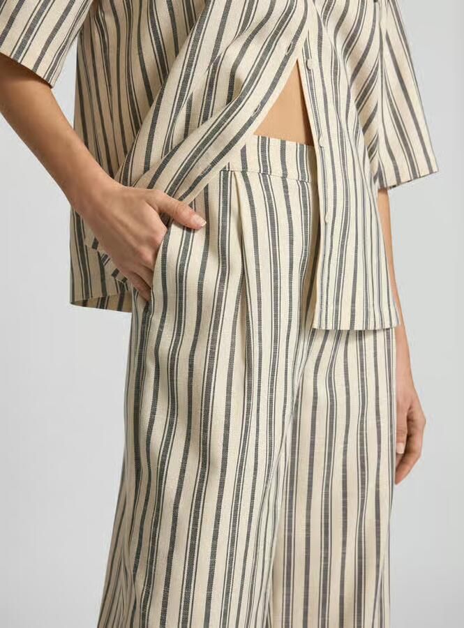 Jake*s Collection Straight leg stoffen broek met bandplooien