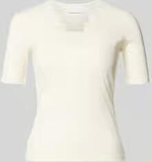 Jake*s Collection T-shirt in riblook met kant