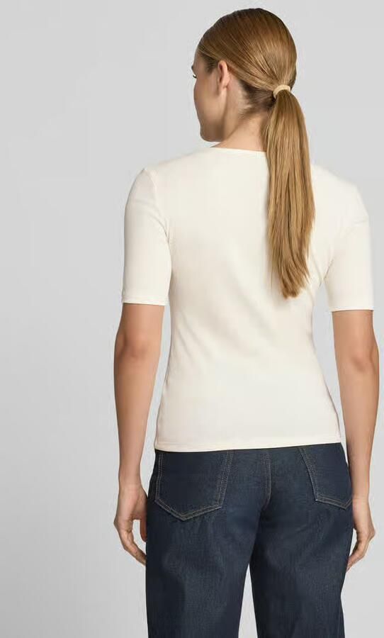 Jake*s Collection T-shirt in riblook met kant - Foto 3