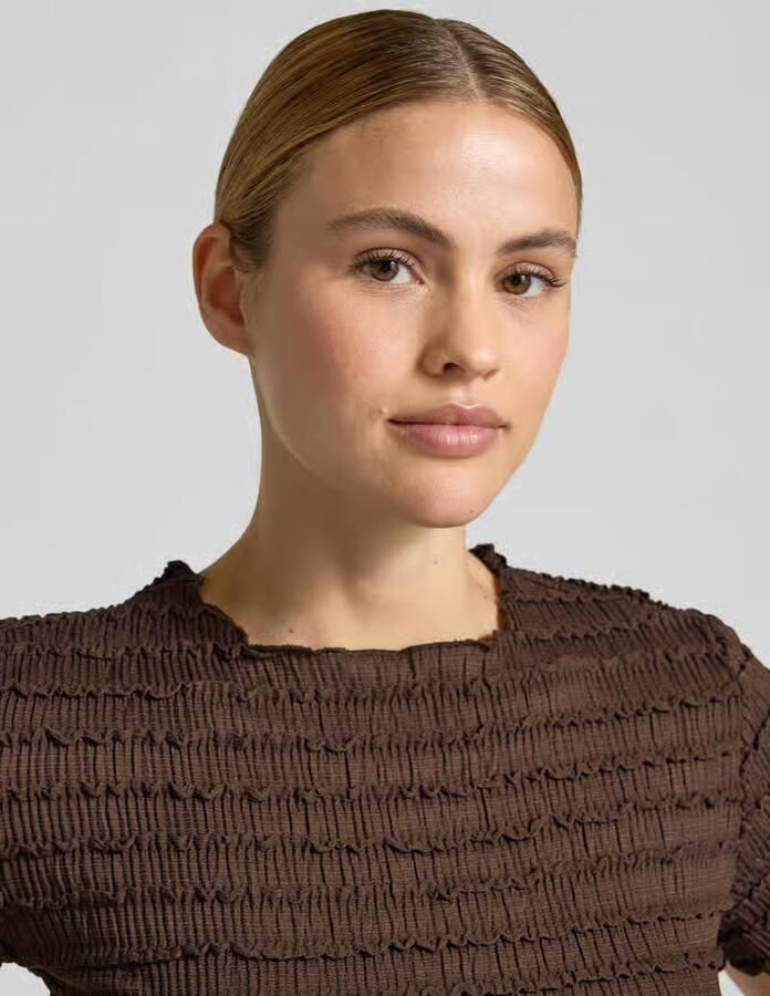 Jake*s Collection T-shirt met structuurpatroon en ronde hals
