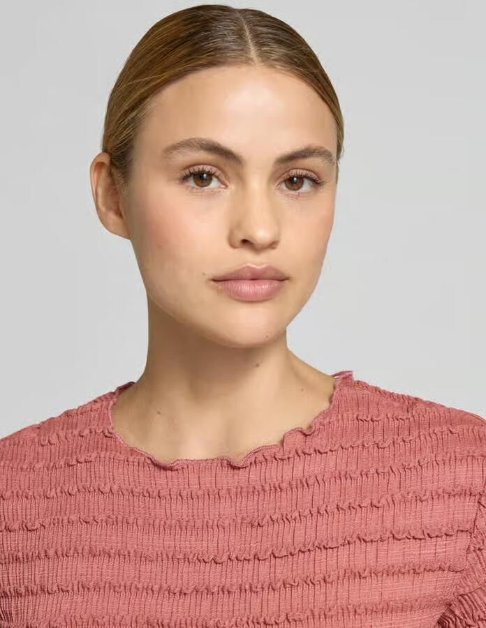 Jake*s Collection T-shirt met structuurpatroon en ronde hals
