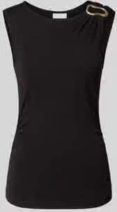 Jake*s Collection Tanktop van viscosemix met draperieën