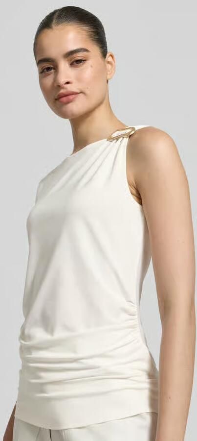 Jake*s Collection Tanktop van viscosemix met draperieën