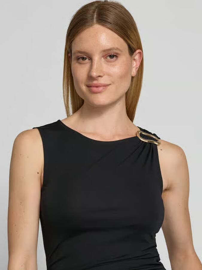 Jake*s Collection Tanktop van viscosemix met draperieën
