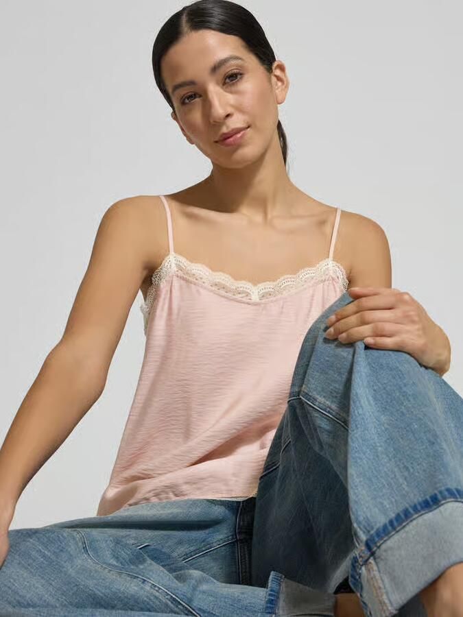 Jake*s Collection Top met bandjes van modalmix met kant