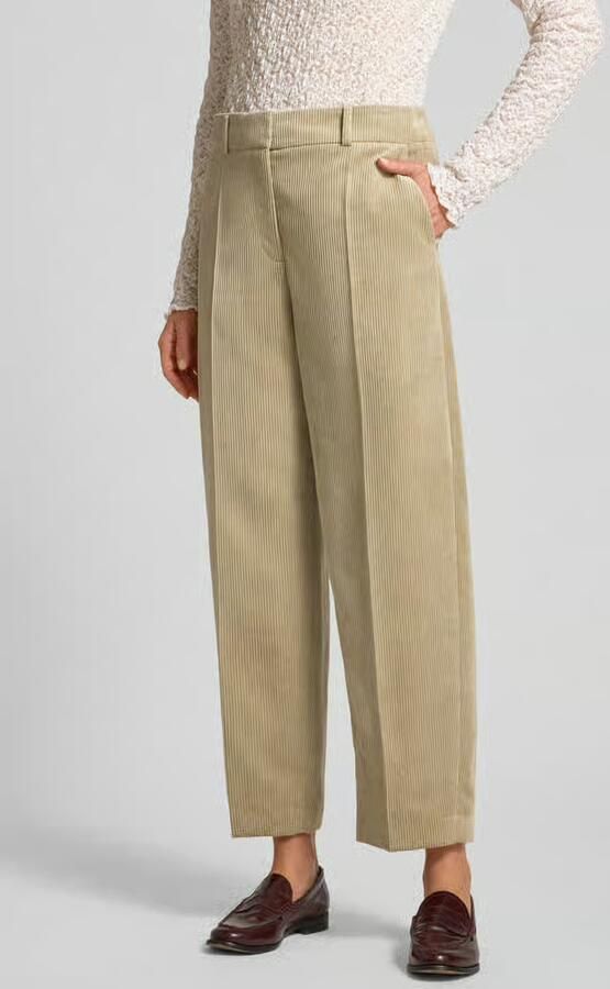 Jake*s Collection Wide fit corduroy broek met persplooien - Foto 2