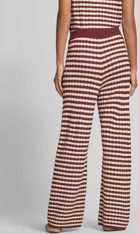 Jake*s Collection Wide leg gebreide broek met elastische band