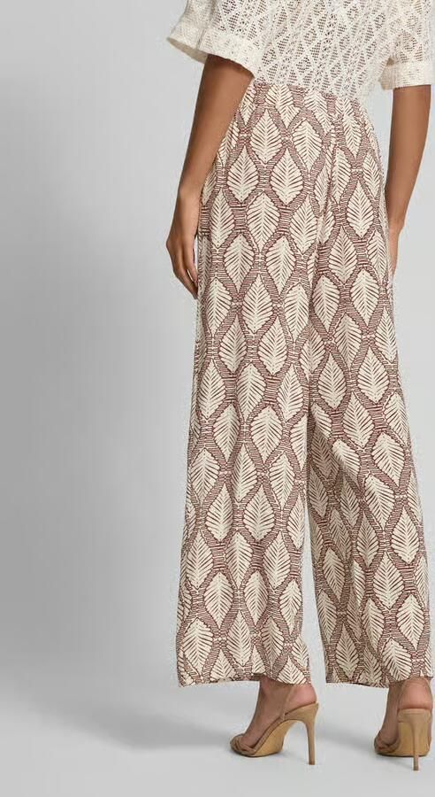 Jake*s Collection Wide leg stoffen broek met bandplooien