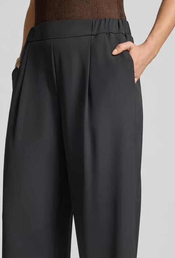 Jake*s Collection Wide leg stoffen broek met elastische band