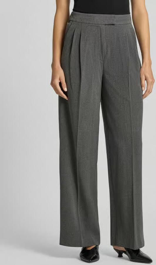 Jake*s Collection Zakelijke broek met persplooien van viscosemix - Foto 3