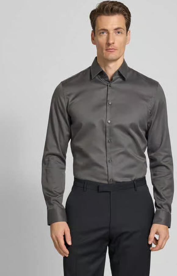 Jake*s Regular fit zakelijk overhemd van viscose met kentkraag - Foto 2