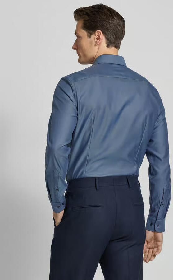 Jake*s Regular fit zakelijk overhemd van viscose met kentkraag