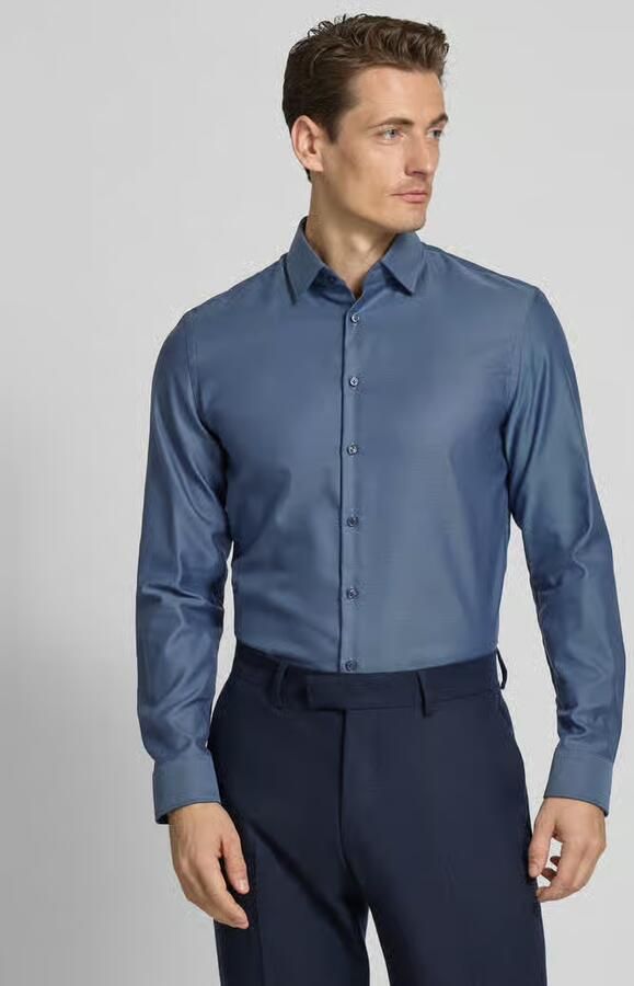 Jake*s Regular fit zakelijk overhemd van viscose met kentkraag - Foto 2