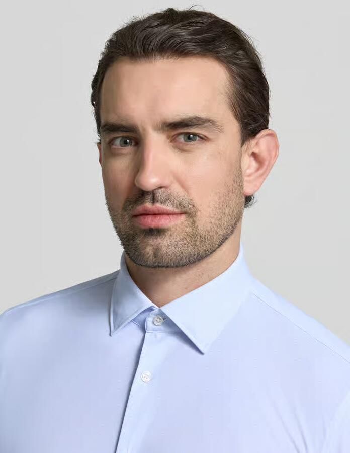 Jake*s Slim Fit business-overhemd met Kentkraag