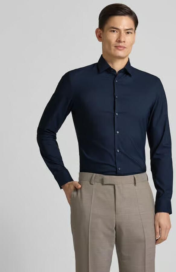 Jake*s Slim fit zakelijk overhemd met stretch - Foto 2