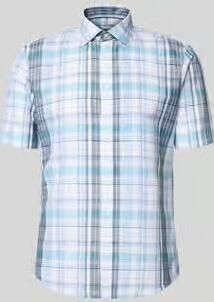 Jake*s Slim fit business-overhemd van linnenmix met kentkraag